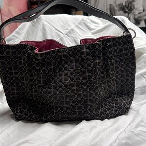Kate Spade Vintage Black Quilted Shoulder Bag with Pink Lining